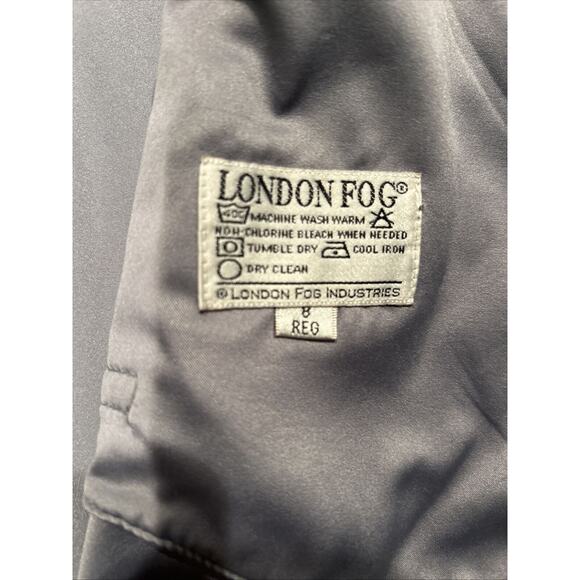London Fog Size 8 Mid Length Grey Trench Coat W/Buttons. Lightweight Stylish! - Picture 6 of 7